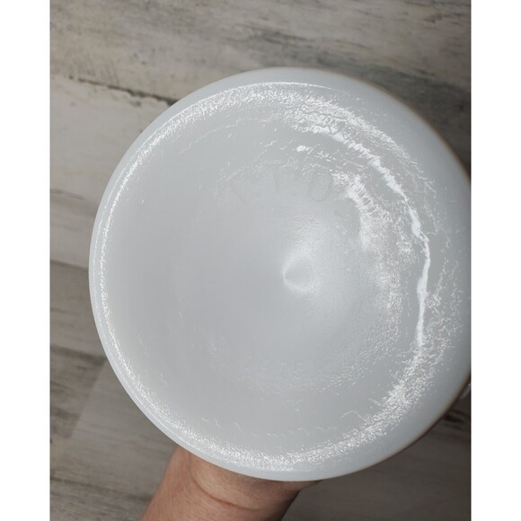 Vintage F.T.D. Milk Glass Pedestal Vase With Oak Leaf Pattern 1975 - Picture 5 of 7